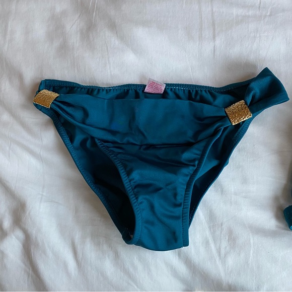 Venus Bikini 3 Piece Greek Goddess Bathing Suit Teal Blue Bikini Top and Bottoms - Picture 4 of 13